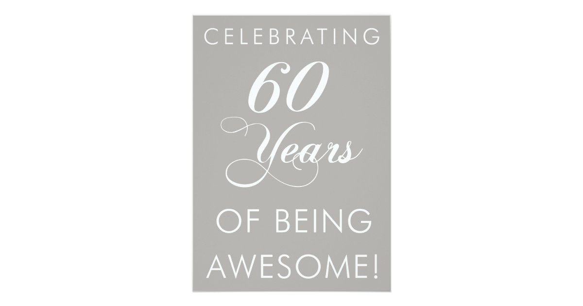 Celebrating 60 Years Of Being Awesome Invite | Zazzle.com