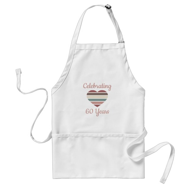 Celebrating 60th Wedding Anniversary Adult Apron (Front)