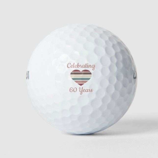 Celebrating 60th Wedding Anniversary Golf Balls (Front)
