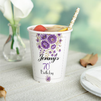 Celebrating 70th Birthday Paper Cups