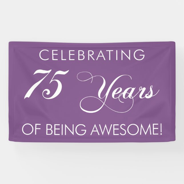 Celebrating 75 Years Of Being Awesome Banner (Horizontal)