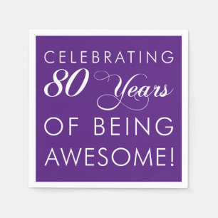 Celebrating 80 Years Of Being Awesome (COLOR) Napkins