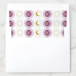 Celebrating 80th Birthday Rose Gold Glitter Envelope Liner
