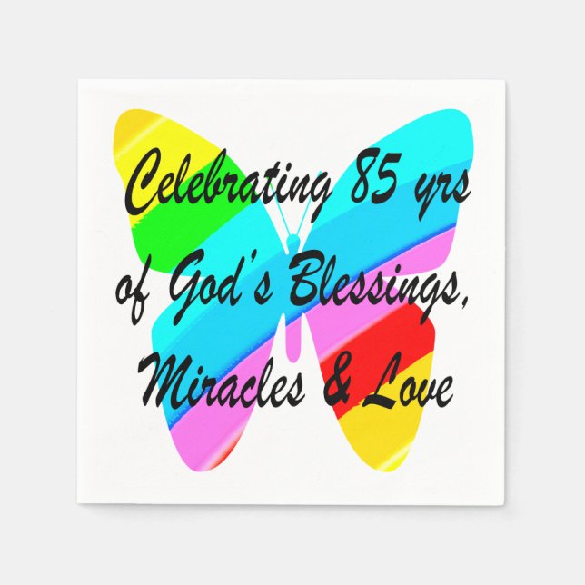 CELEBRATING 85 YRS OF GODS BLESSINGS AND LOVE PAPER NAPKINS (Front)
