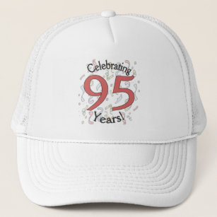 Celebrating 95 years birthday confetti hat