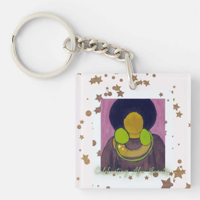 Celebrating Afro Beauty Keychain (Front)