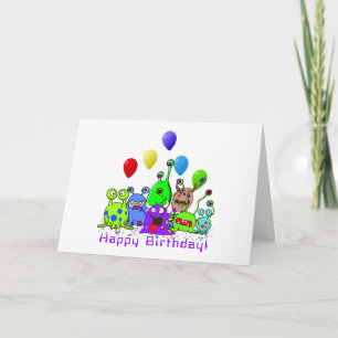 Celebrating Aliens Birthday Card