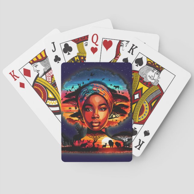 Celebrating Amazing African Beauty Poker Cards (Back)
