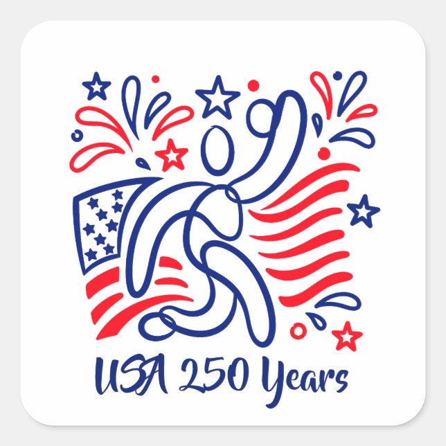 celebrating America’s 250th anniversary Square Sticker (Front)