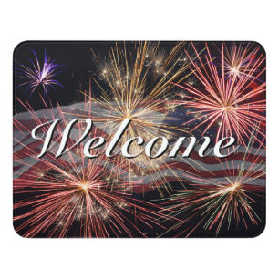Celebrating America Welcome Door Sign