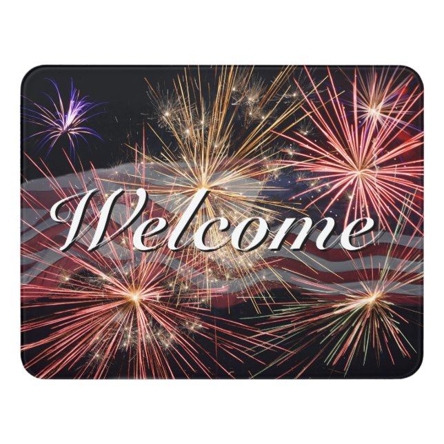 Celebrating America Welcome Door Sign (Contemporary Front)