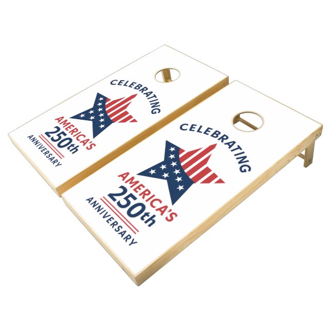 Celebrating America's 250th Anniversary Cornhole Set (Angled)