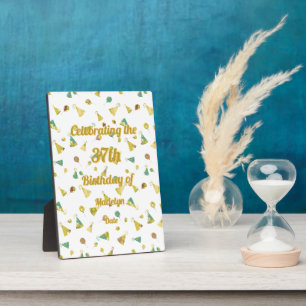 Celebrating Any Age Hats & Balloons Party Pattern Plaque