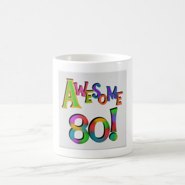 celebrating awesome eighty coffee mug (Center)