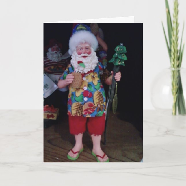 CELEBRATING BEACH SANTA HOLIDAY CARD (Front)