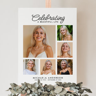 Celebrating Beautiful Life Photo Collage Memorial Foam Board