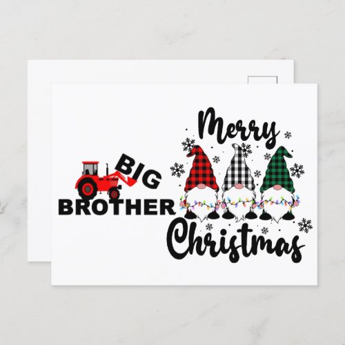 Celebrating Big Brothers Merry Christmas Postcard