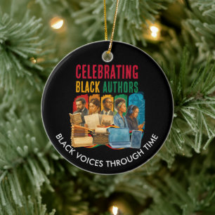 Celebrating Black Authors QR Code Publisher Ceramic Ornament