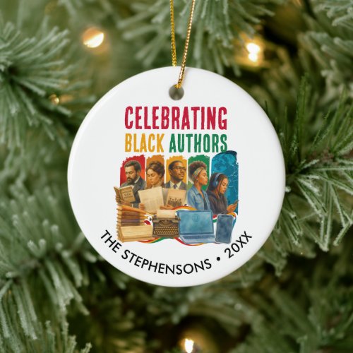 Celebrating Black Authors QR Code Publisher Gift Ceramic Ornament