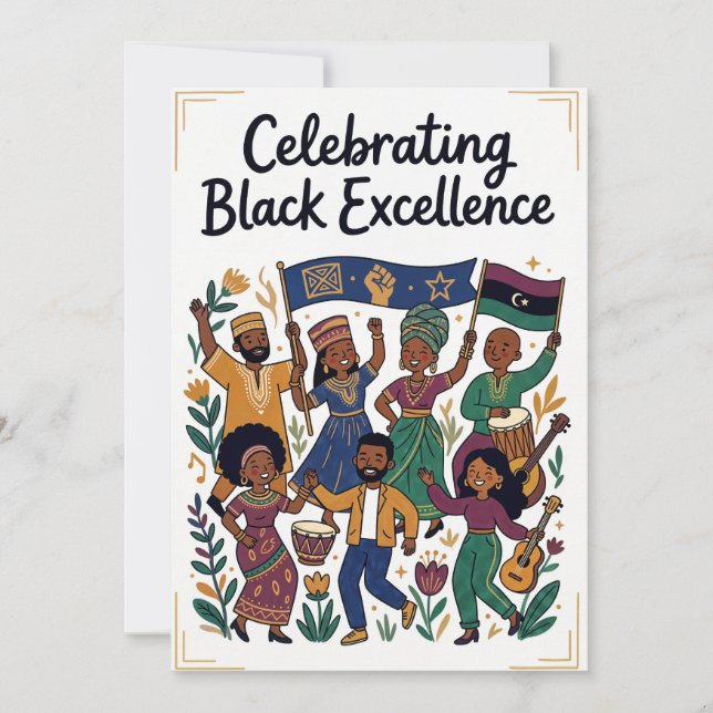 Celebrating Black Excellence Black History Holiday Card (Front)