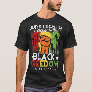 Celebrating Black Freedom 1865 Flag African Americ T-Shirt