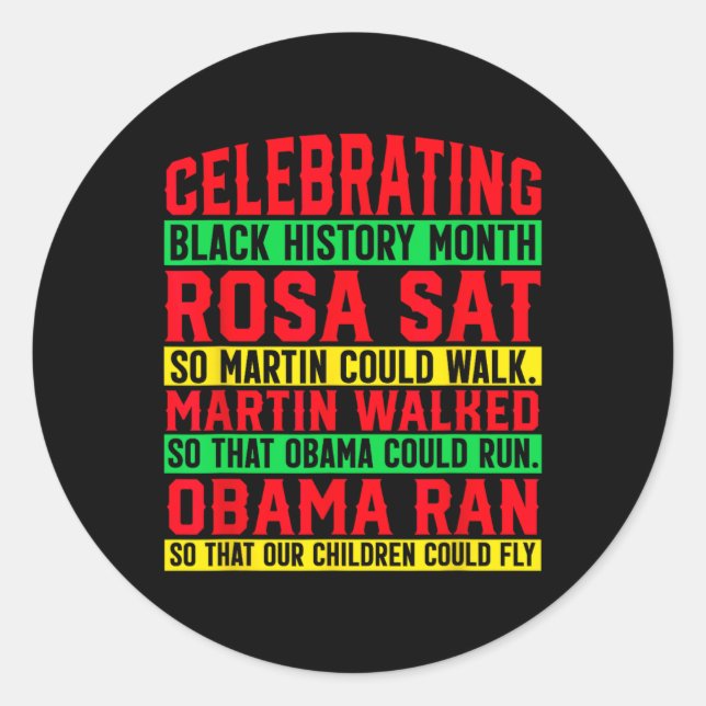 Celebrating Black History Month1  Classic Round Sticker (Front)