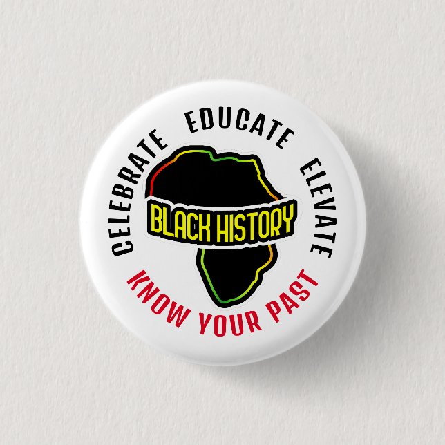 Celebrating Black History on WHITE Button (Front)