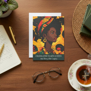 Celebrating Black Queens Heritage Legacy Month Holiday Card