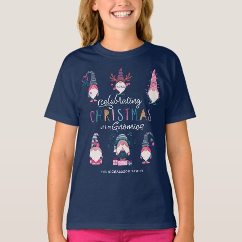 Celebrating Christmas With My Gnomies Funny Gnomes T_Shirt