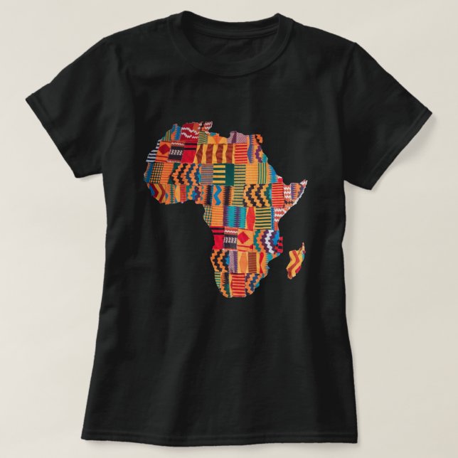 Celebrating Colorful African Map T-Shirt (Design Front)