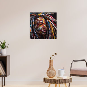 Celebrating Colorful Black Woman Poster