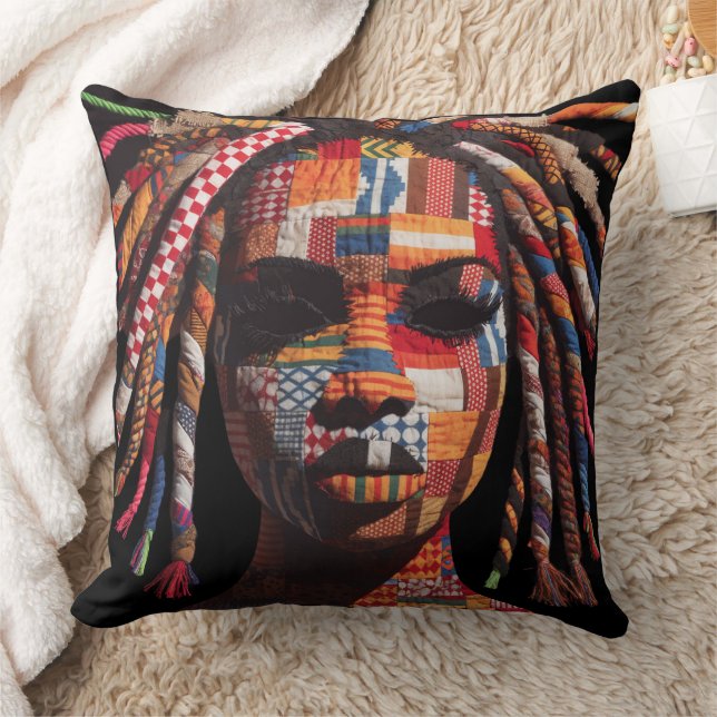 Celebrating Colorful Black Women Throw Pillow (Blanket)