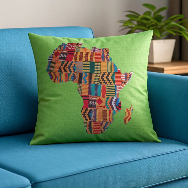 Celebrating Colorful Map of Africa Throw Pillow (Creator Uploaded)
