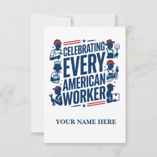 Celebrating Every American Worker Labor Day Thank You Card