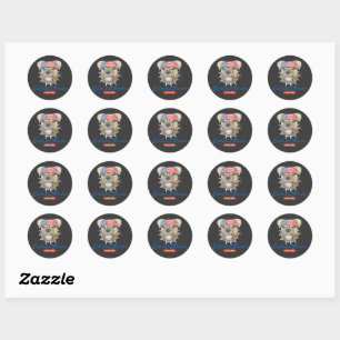 Celebrating Freedom 4th of July American Bulldog Classic Round Sticker