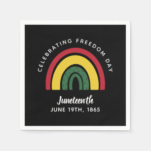 Celebrating Freedom Day Juneteenth 1865 Rainbow Napkins
