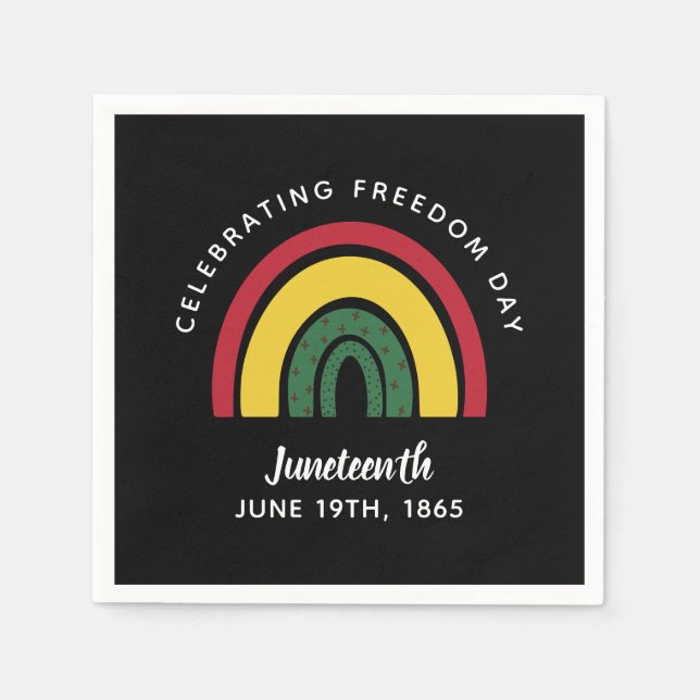 Celebrating Freedom Day Juneteenth 1865 Rainbow Napkins (Front)