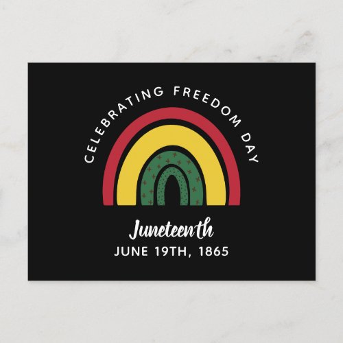 Celebrating Freedom Day Juneteenth 1865 Rainbow Postcard