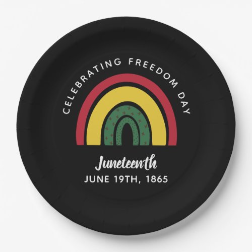 Celebrating Freedom Day Juneteenth 1895 Rainbow Paper Plates