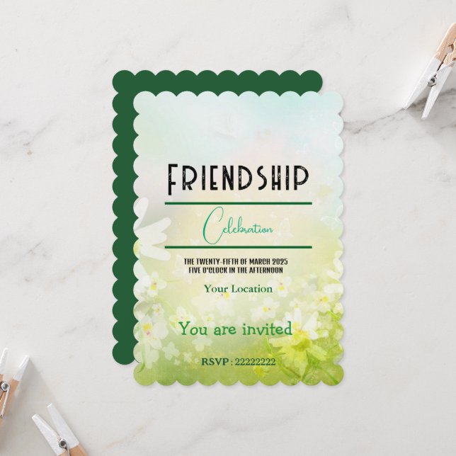 Celebrating friendship  invitation (Front/Back In Situ)
