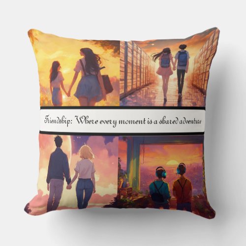 Celebrating Friendship Moments of Joy and Connect Throw Pillow