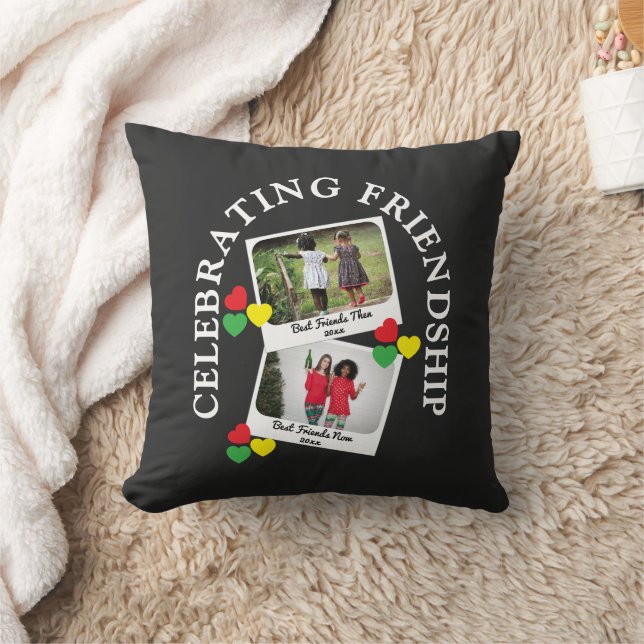 CELEBRATING FRIENDSHIP Two Instant Print Besties Throw Pillow (Blanket)