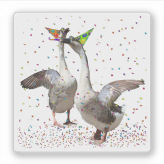 Celebrating Geese Sticker