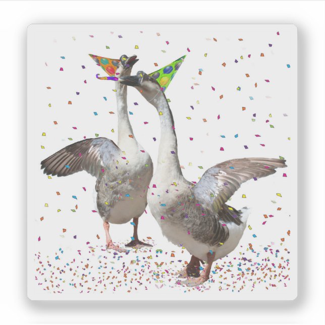 Celebrating Geese Sticker (Front)