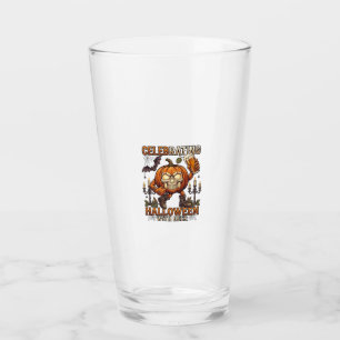 Celebrating Halloween Beer Skull Pumpkin Bat Candl Glass