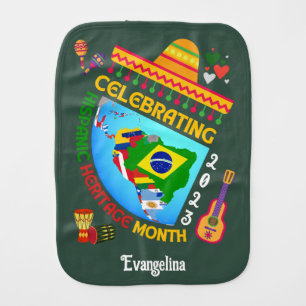Celebrating HISPANIC HERITAGE MONTH Baby Burp Cloth
