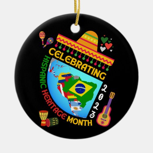 Celebrating HISPANIC HERITAGE MONTH Ceramic Ornament