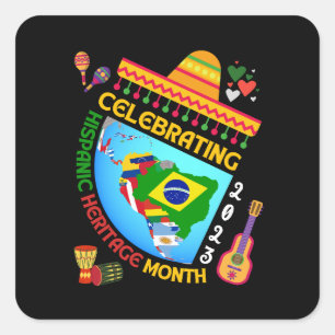 Celebrating HISPANIC HERITAGE MONTH Square Sticker