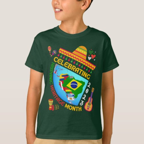 Celebrating HISPANIC HERITAGE MONTH Unisex Kids T_Shirt