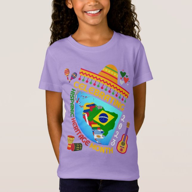 Celebrating HISPANIC HERITAGE MONTH Unisex Kids T-Shirt (Front)